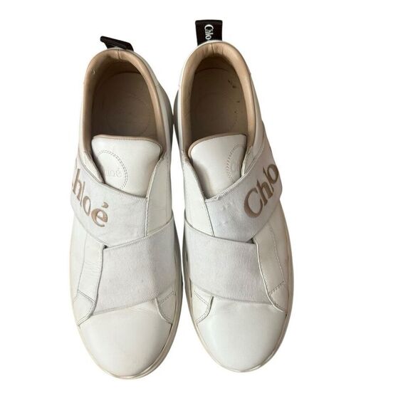 Chloe Lauren Logo Slip On Strap Sneakers Size 39 US 8 - Picture 5 of 10